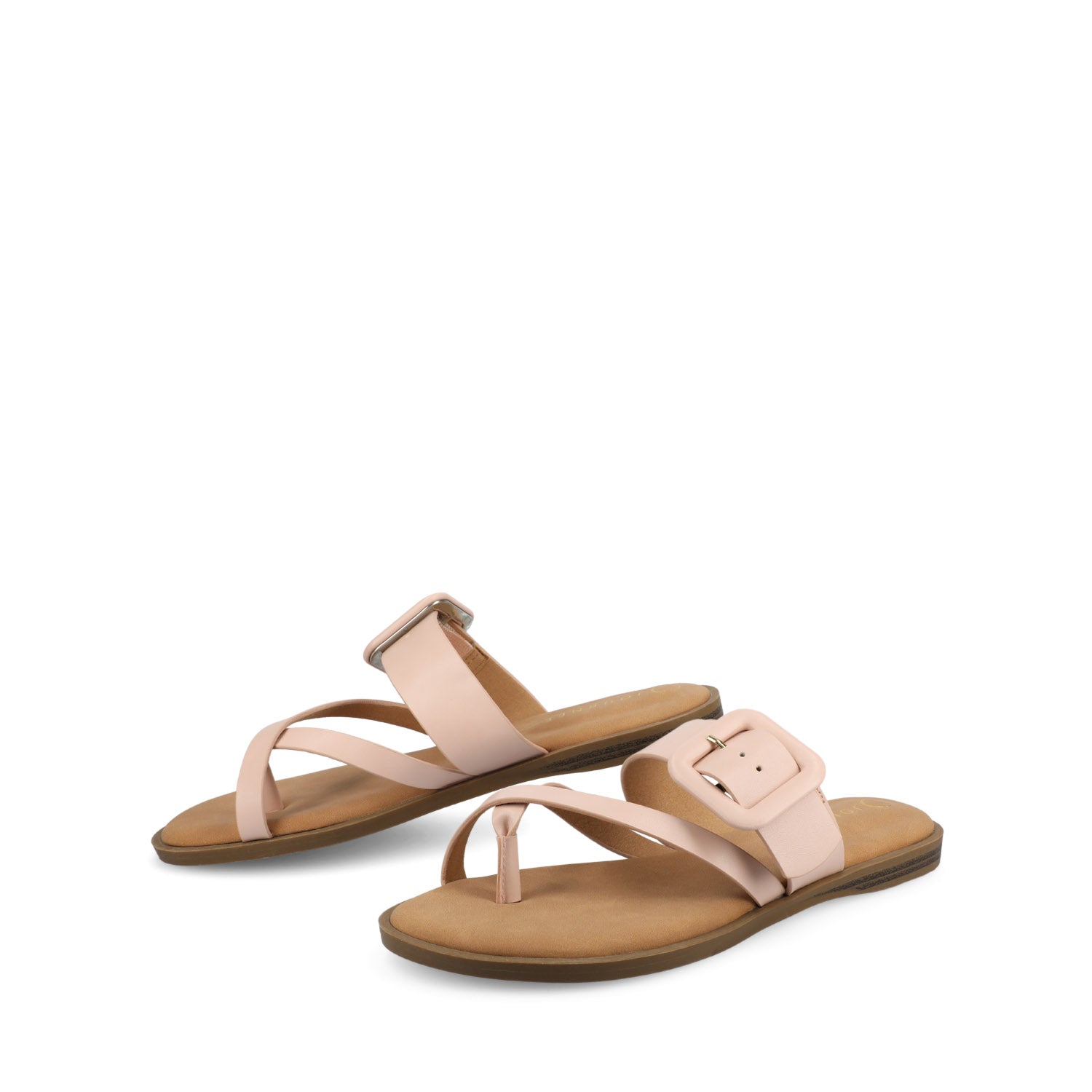 Journee Collection LAYRA FLAT SANDALS Ivory