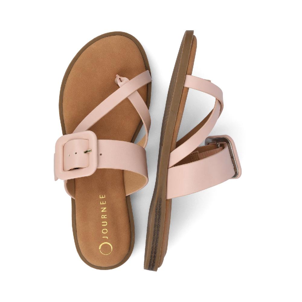 Journee Collection LAYRA FLAT SANDALS Ivory