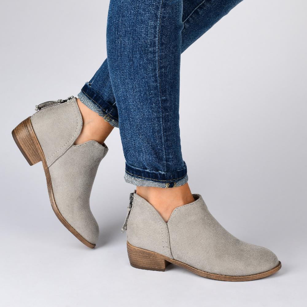 Journee Collection LIVVY ZIP-UP BOOTIES Black PU