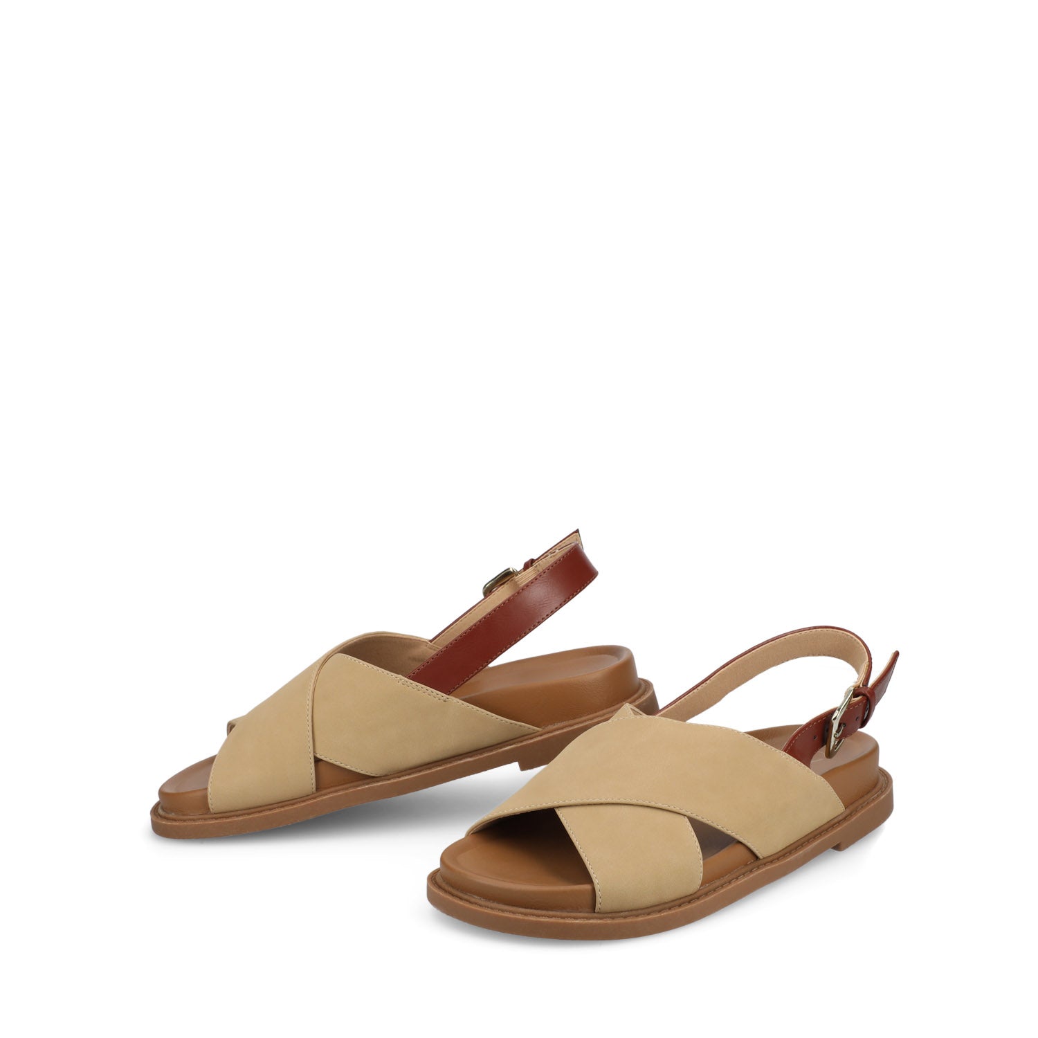 Journee Collection MARINNA FLAT SANDALS Taupe