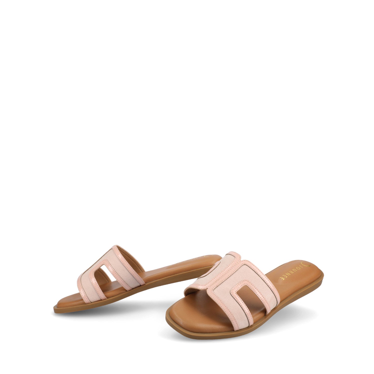Journee Collection PRIMAH FLAT SANDALS Bone