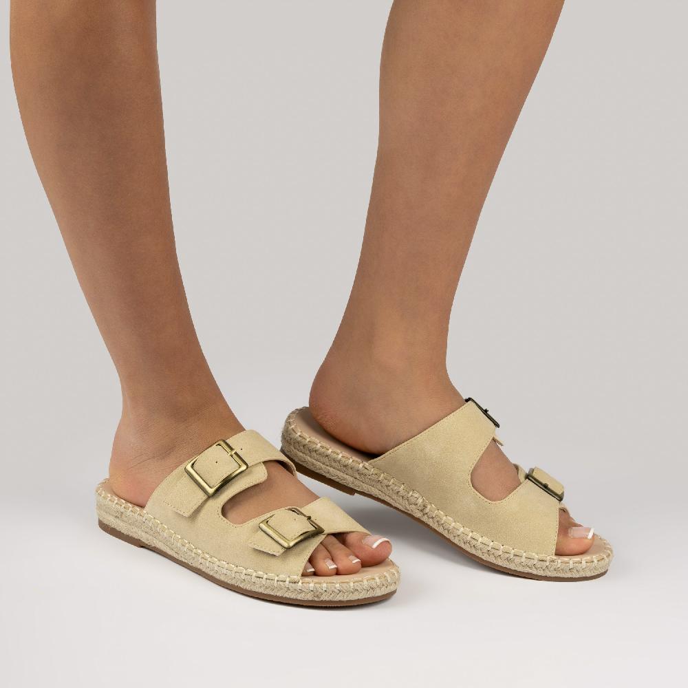 Journee Collection TRESAH ESPADRILLE SANDALS Beige