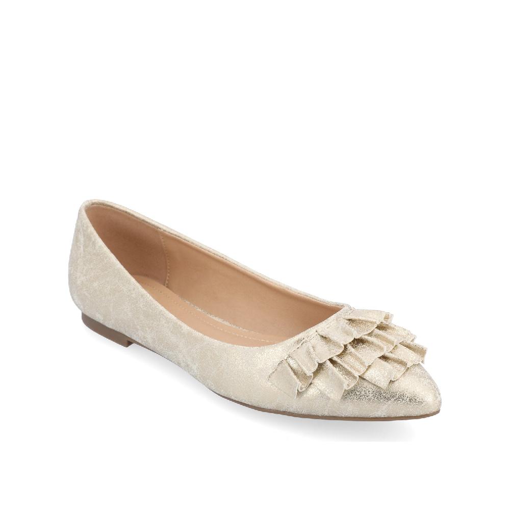 Journee Collection JUDY BALLET FLATS IN FAUX LEATHER Gold PU