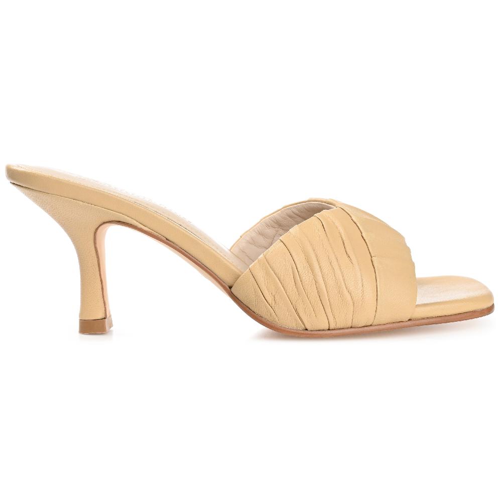 journee collection JULIETTE STILETTO HEEL MULES IN LEATHER Tan