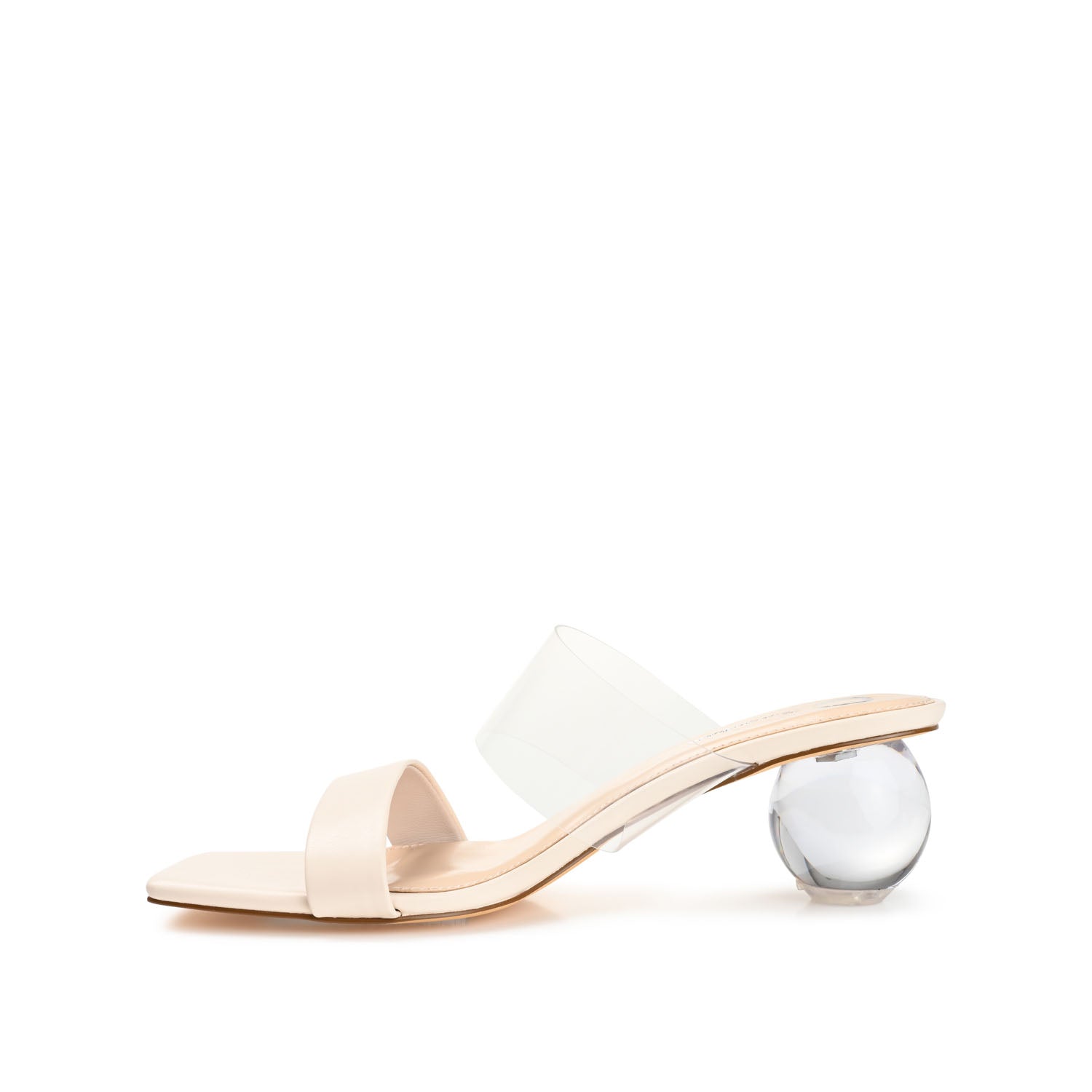 Journee Collection JULY GLOBE HEELS IN FAUX LEATHER Off White