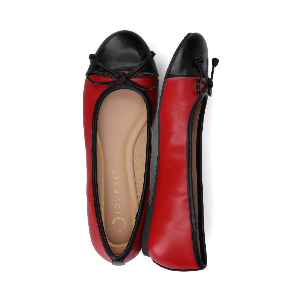 Journee Collection KAIAH CAPTOE BALLET FLATS IN FAUX LEATHER IN WIDE Oxblood Patent