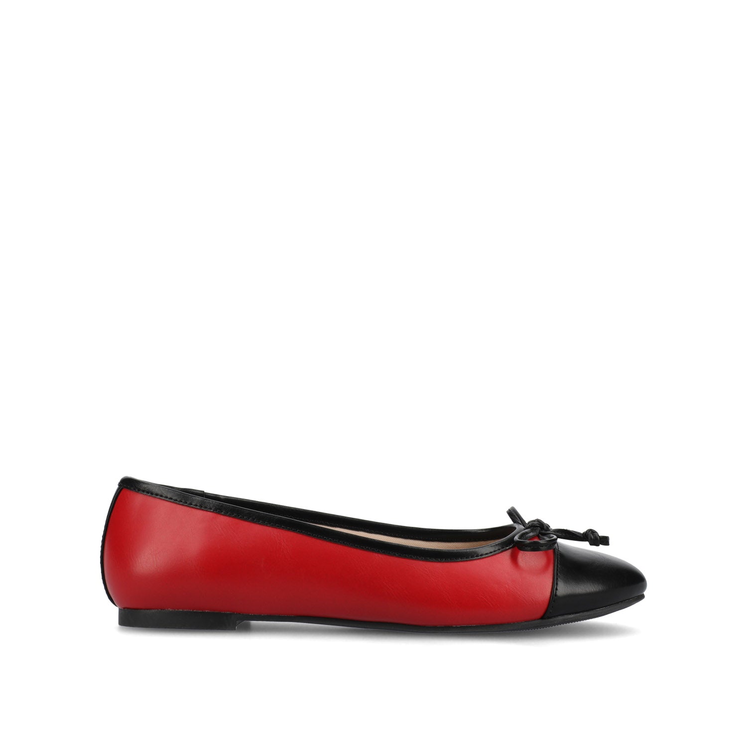journee collection KAIAH CAPTOE BALLET FLATS IN FAUX LEATHER IN WIDE Oxblood Patent