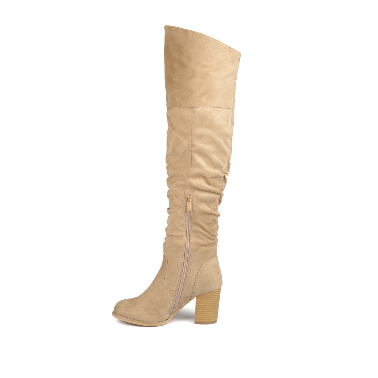 Journee Collection KAISON BOOTS IN WIDE WIDTH & X-WIDE CALF Stone Faux Suede