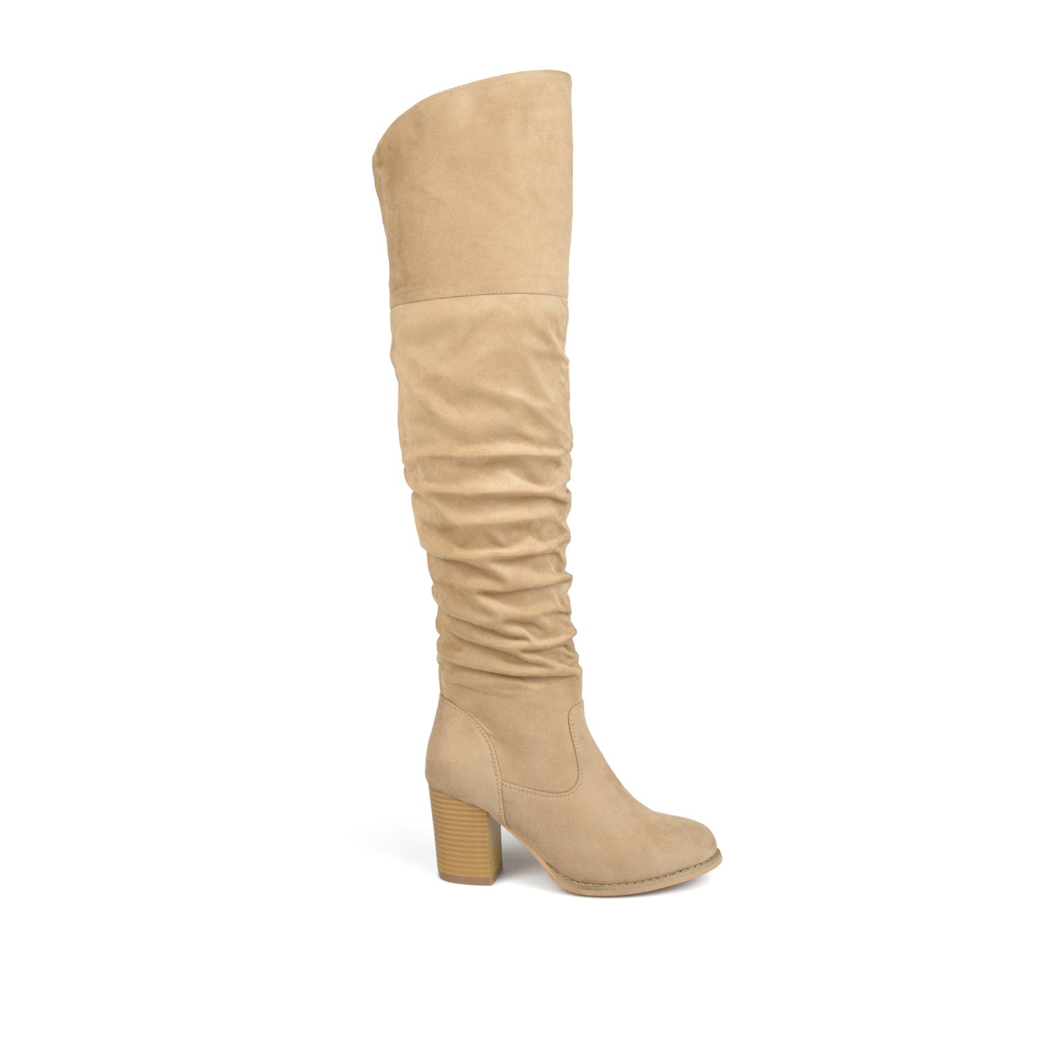 journee collection KAISON BOOTS IN WIDE WIDTH & X-WIDE CALF Stone Faux Suede