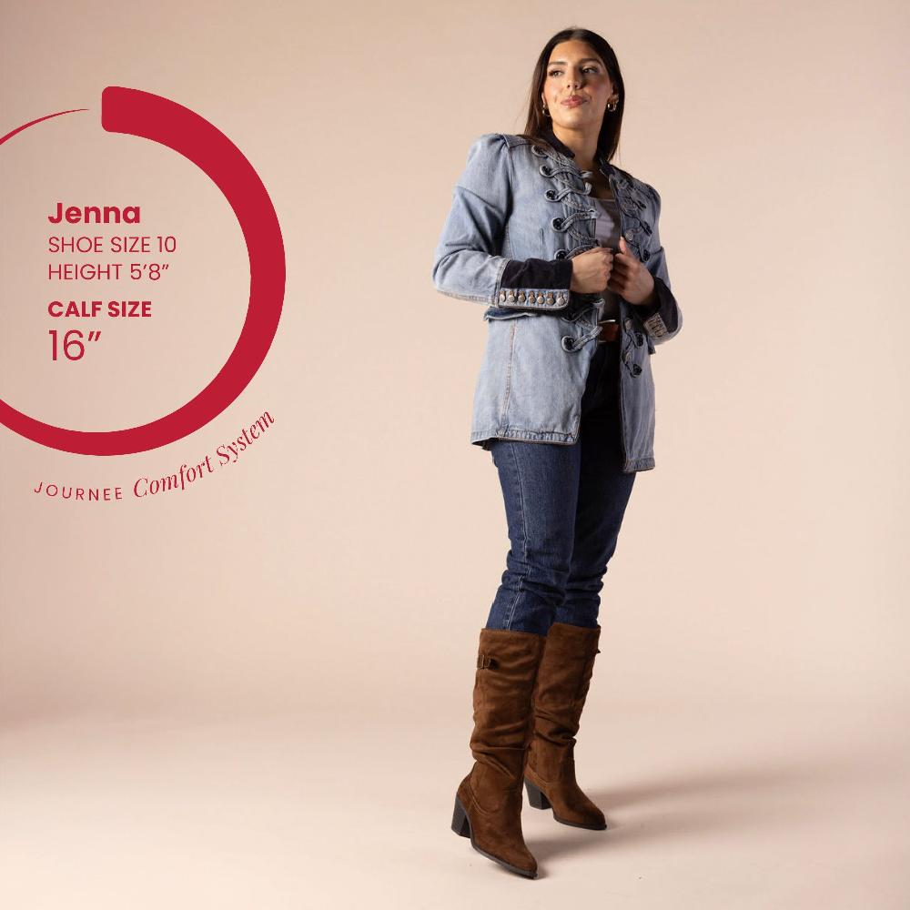 Journee Collection KALEAH KNEE HIGH SLOUCHY BOOT IN WIDE CALF Black