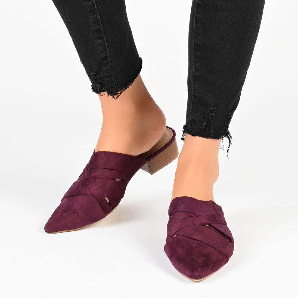 Journee Collection KALIDA MULE FLATS IN FAUX SUEDE Purple