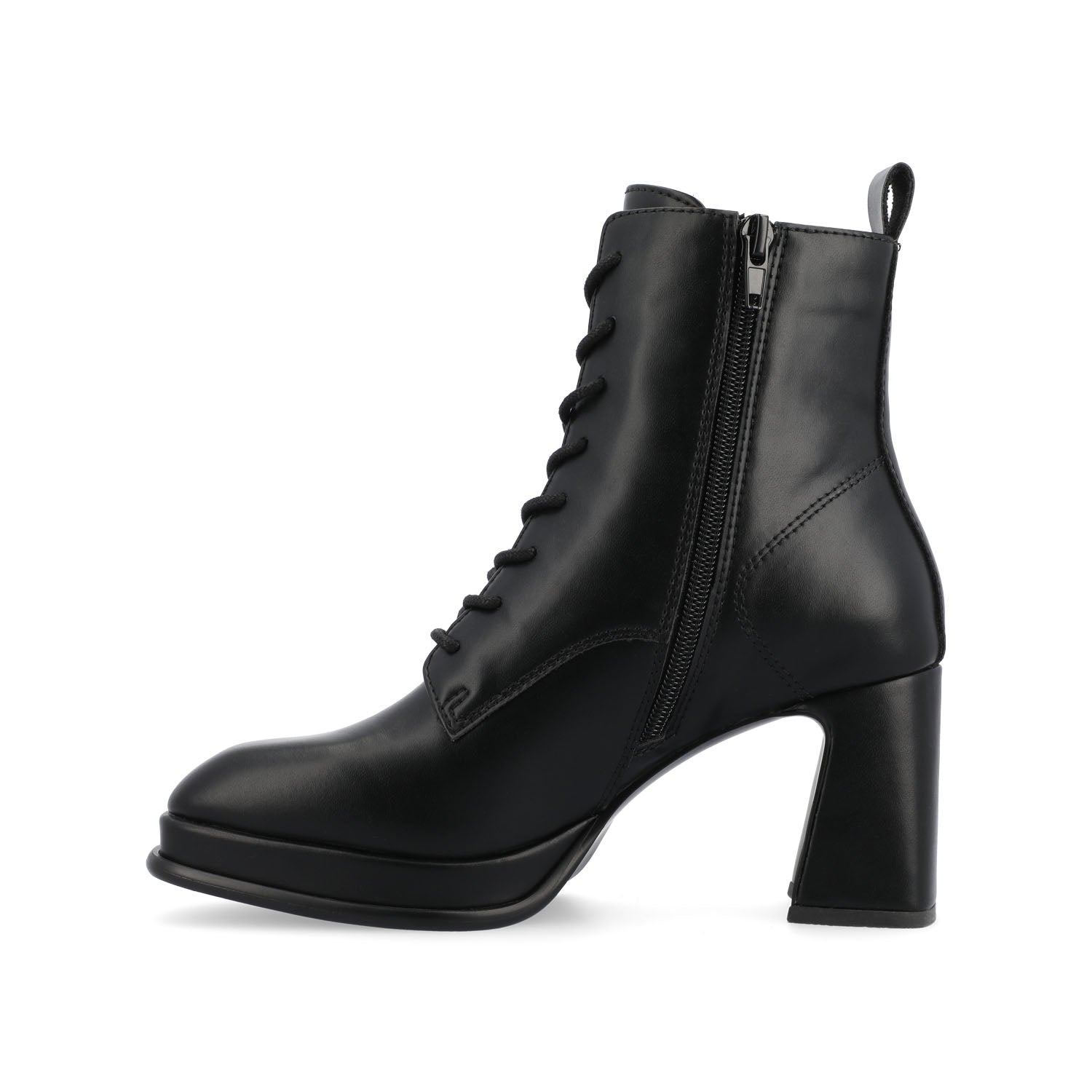 Journee Collection KALINDI LACE-UP BOOTIES IN WIDE Off White PU