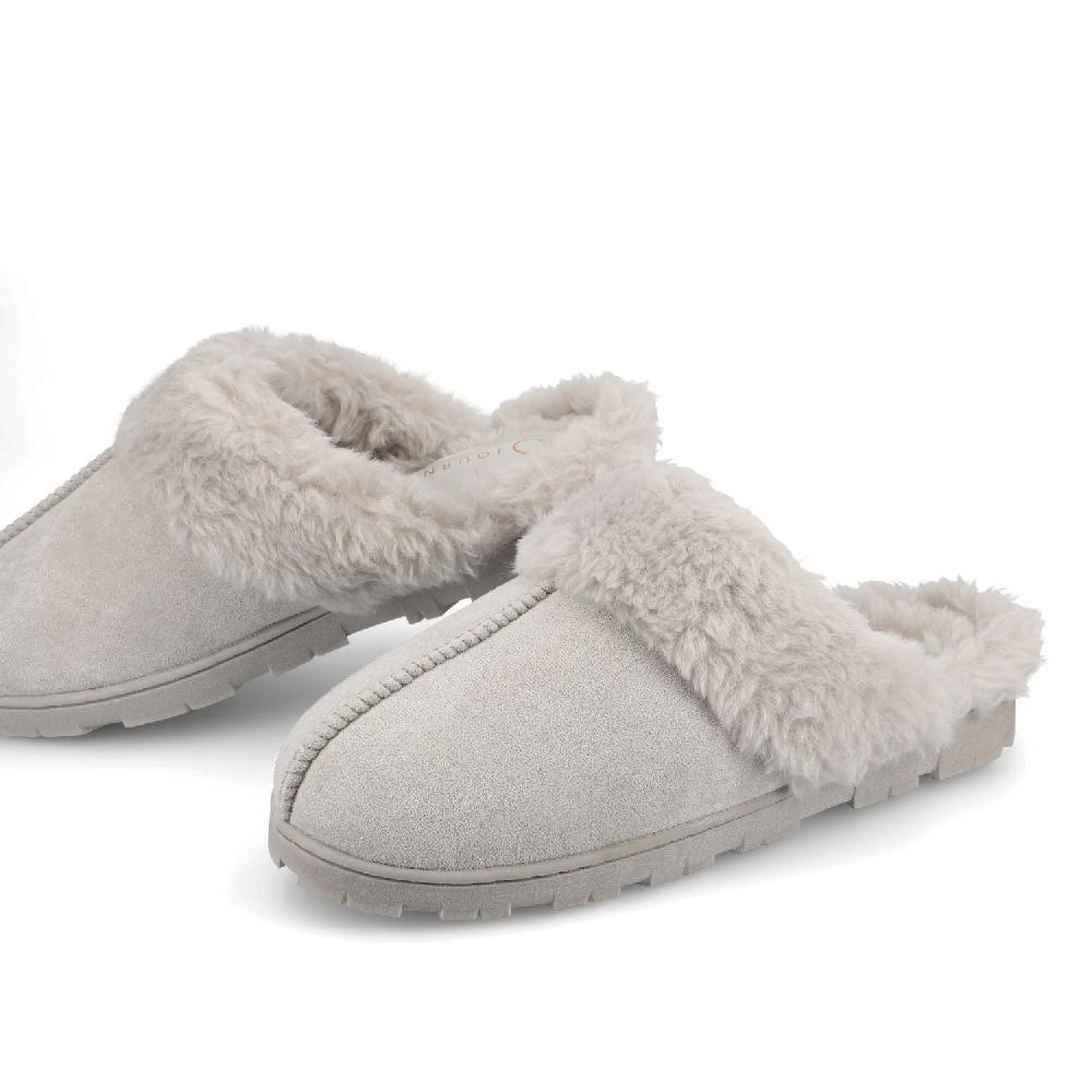 Journee Collection KALLI SLIPPERS IN FAUX SUEDE Grey Faux Suede