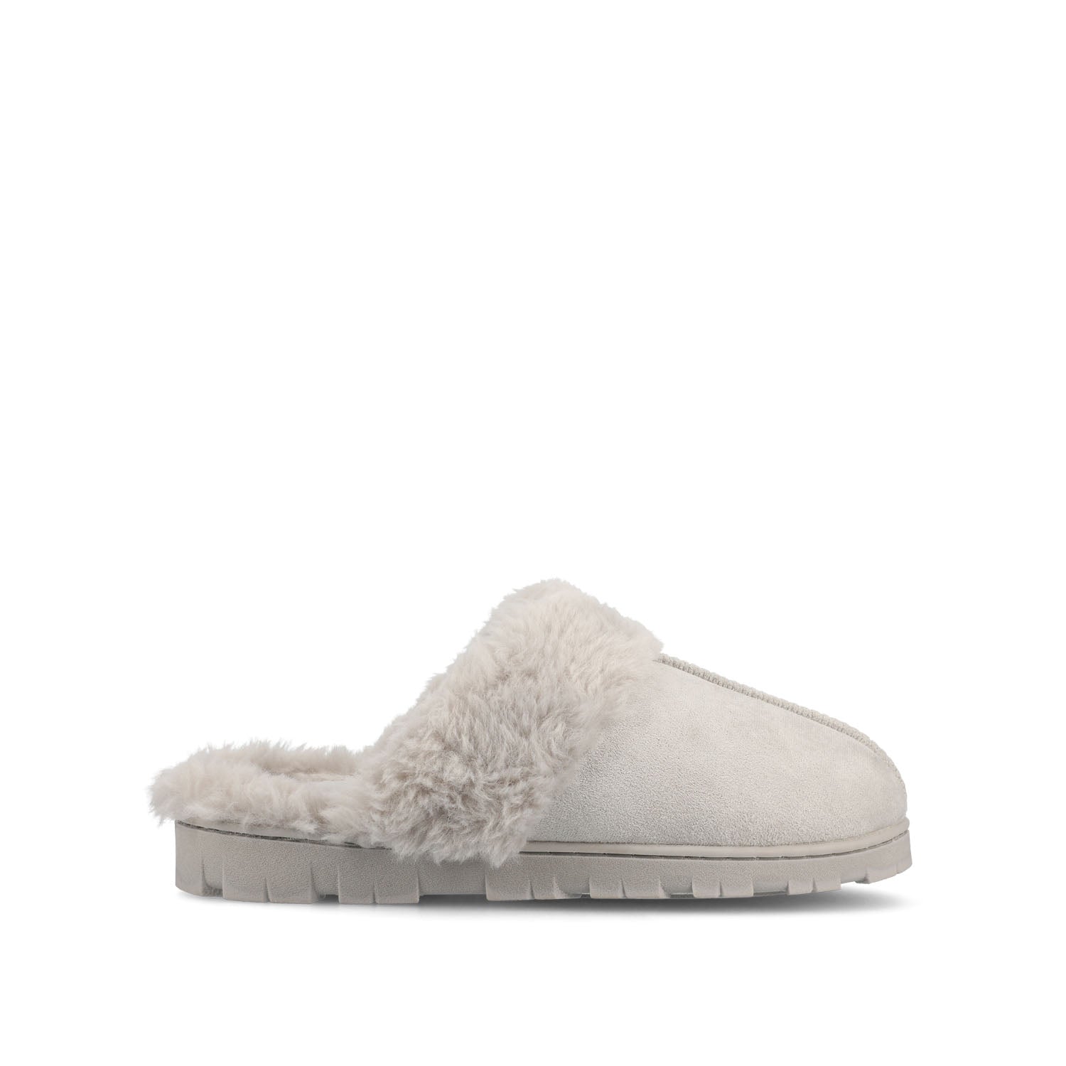 journee collection KALLI SLIPPERS IN FAUX SUEDE Grey Faux Suede