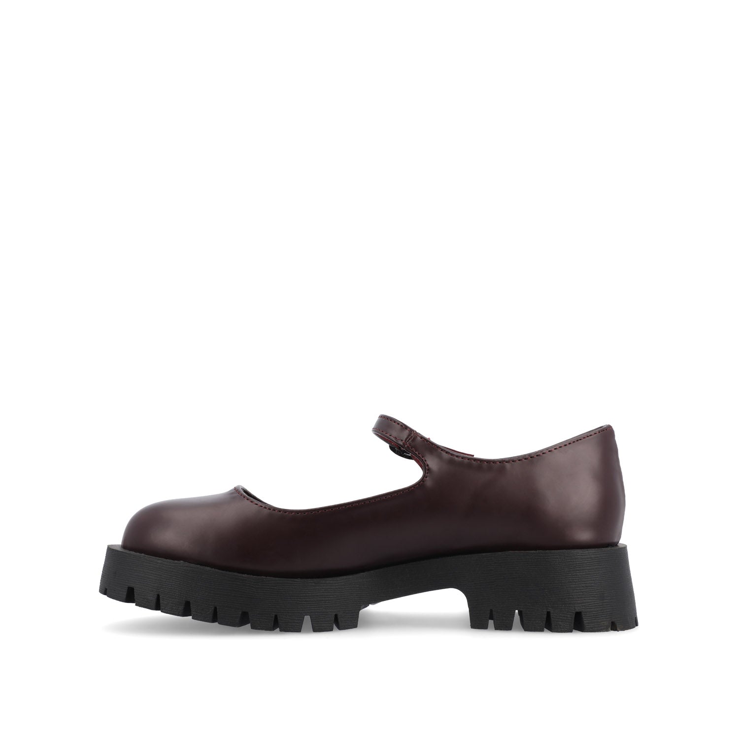 Journee Collection KAMIE LUG SOLE MARY JANE FLATS IN WIDE White Patent