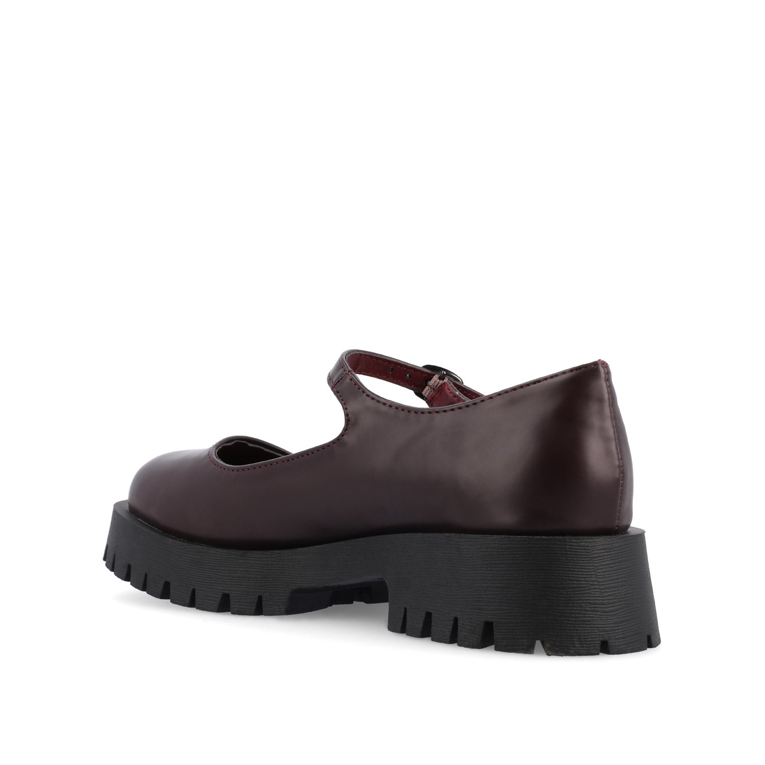 Journee Collection KAMIE LUG SOLE MARY JANE FLATS IN WIDE White Patent