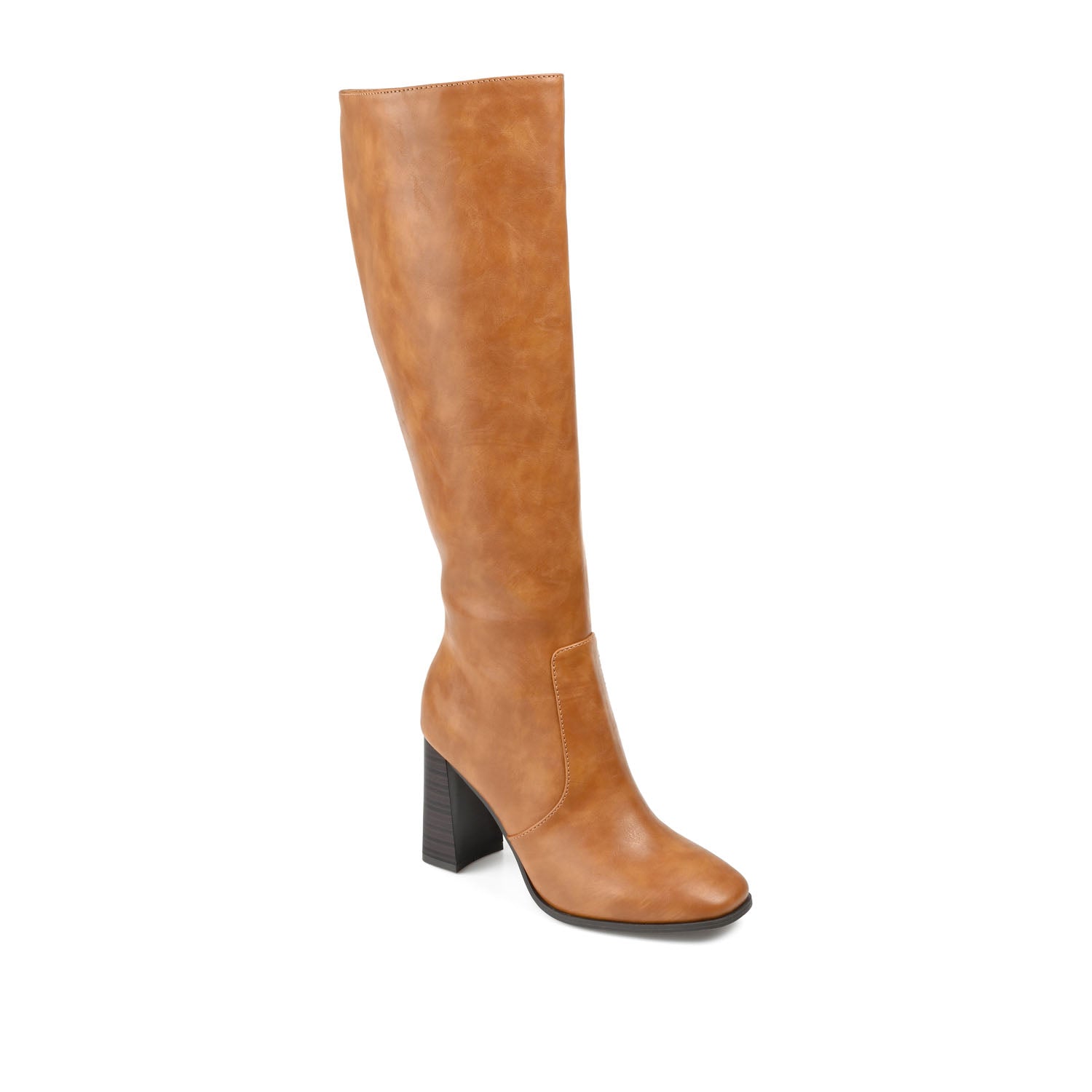 Journee Collection KARIMA TALL BOOT IN X-WIDE CALF Off White PU