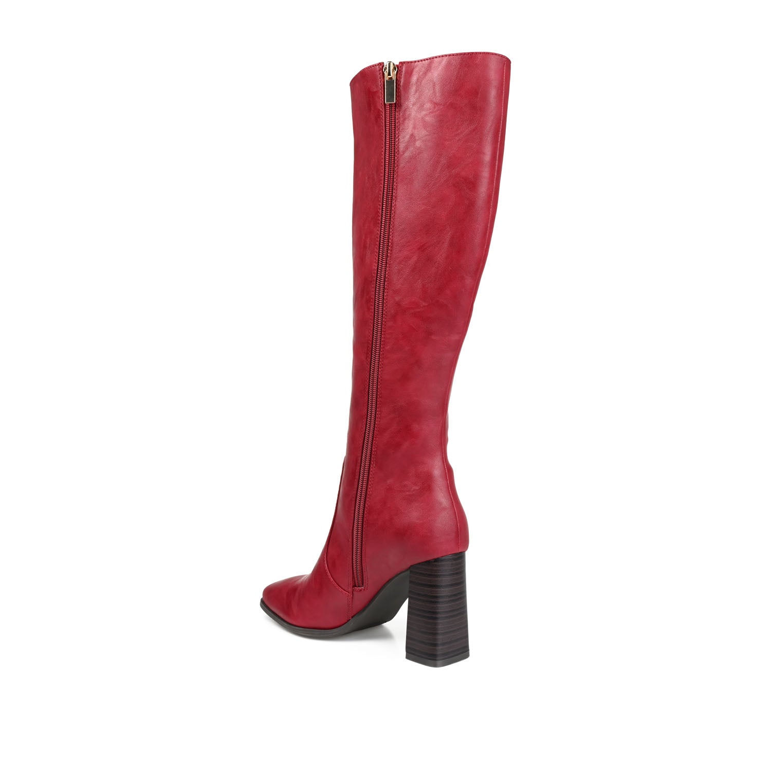 Journee Collection KARIMA TALL BOOTS IN FAUX LEATHER Off White PU