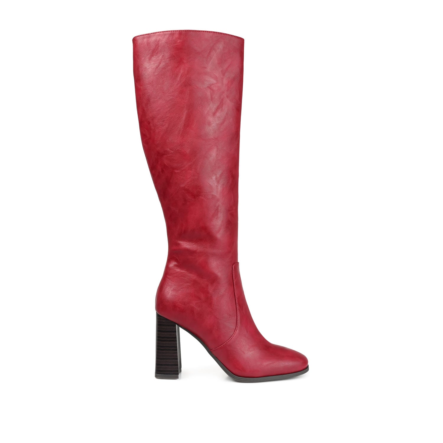 journee collection KARIMA TALL BOOTS IN FAUX LEATHER Off White PU
