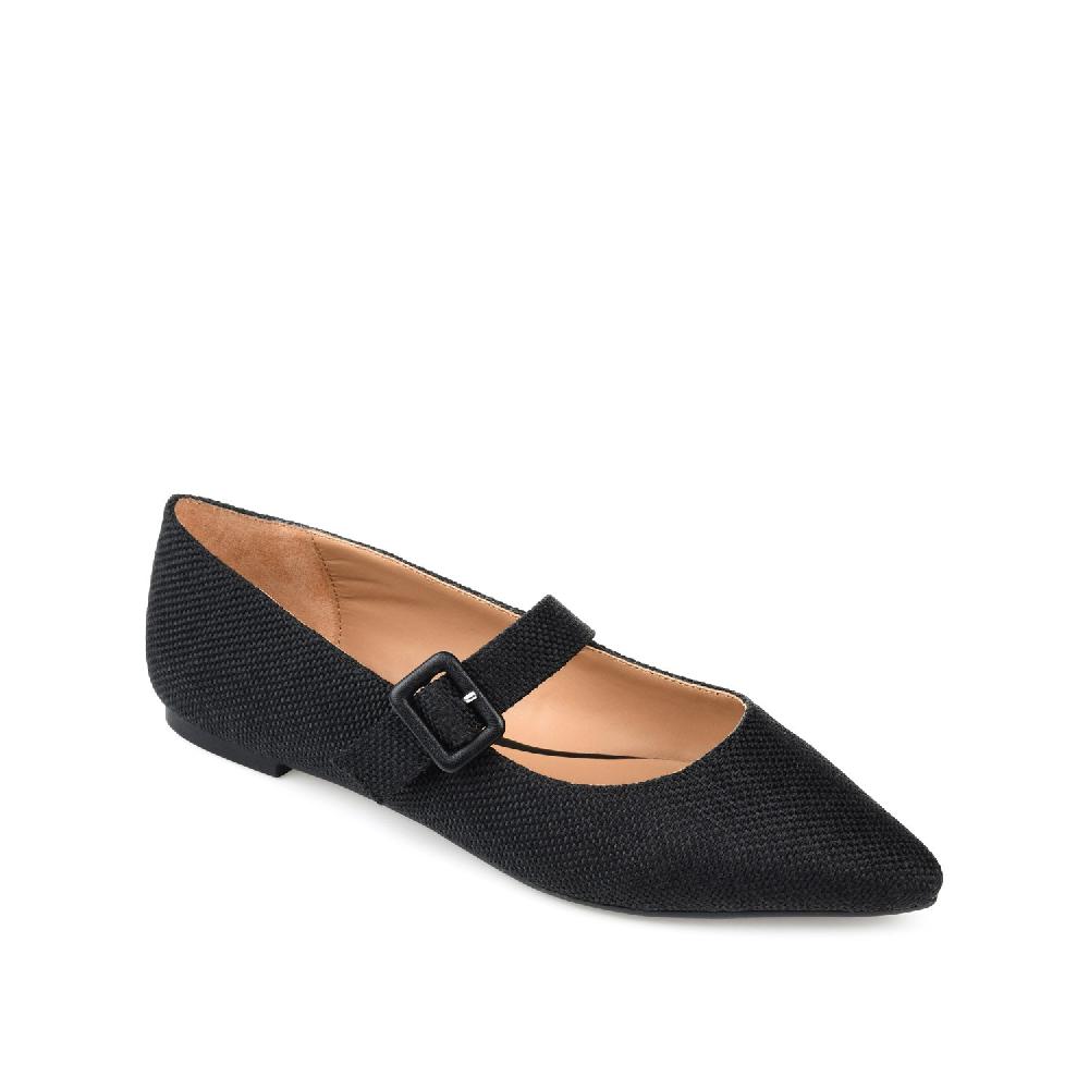 Journee Collection KARISSA MARY JANE FLATS IN FAUX SUEDE Black
