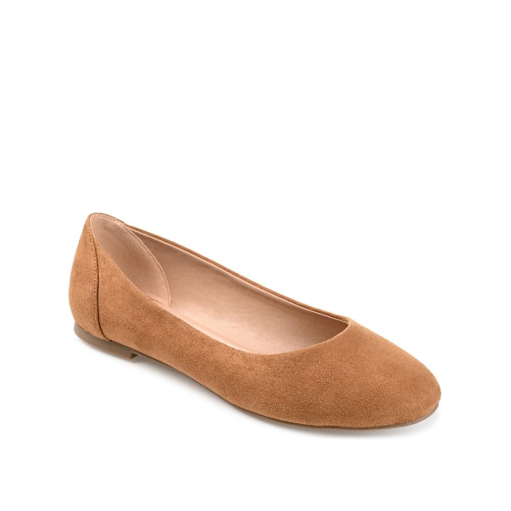 Journee Collection KAVN BALLET FLATS IN FAUX SUEDE Tan
