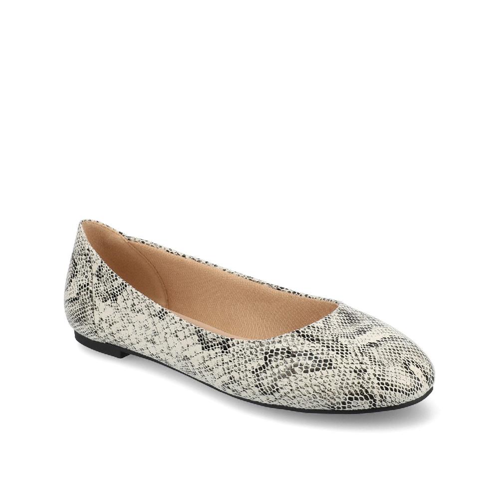 Journee Collection KAVN BALLET FLATS IN MULTI PRINT White Snake