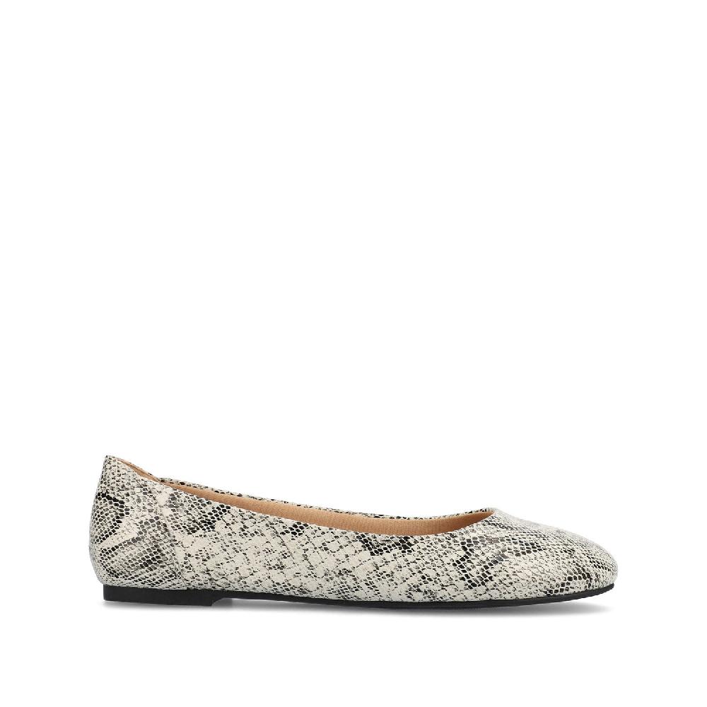journee collection KAVN BALLET FLATS IN MULTI PRINT White Snake