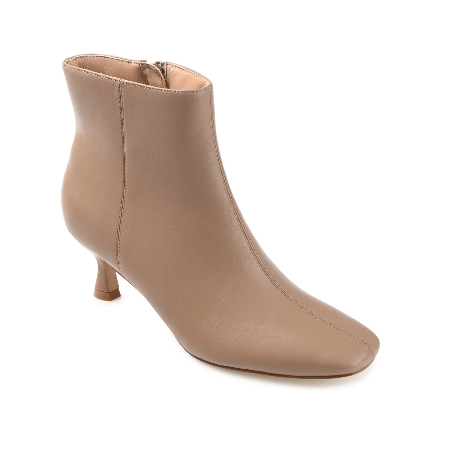 Journee Collection KELSSA POINTED TOE BOOTIES IN FAUX LEATHER Taupe