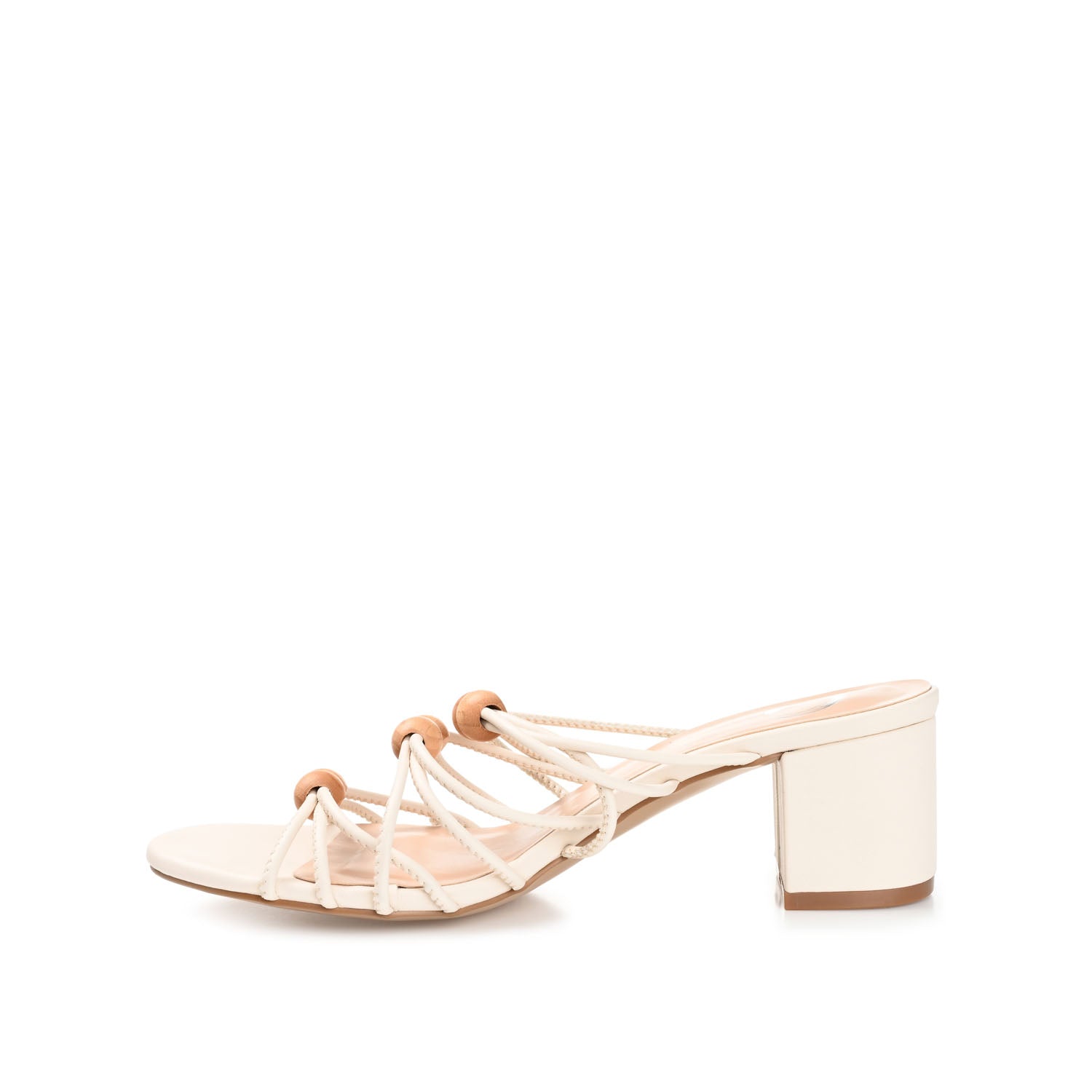 Journee Collection KENNADI BLOCK HEELED MULTI STRAP SANDALS Brown