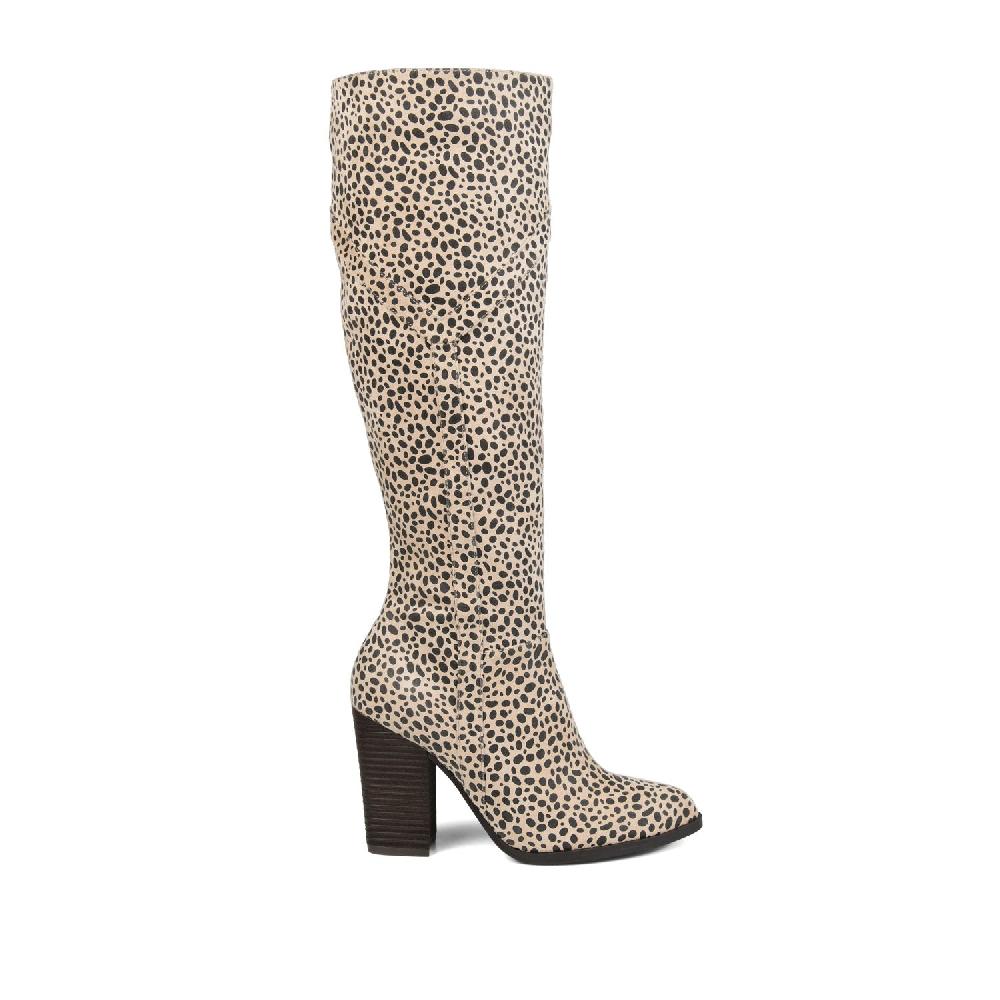 journee collection KYLLIE KNEE-HIGH BOOTS IN X-WIDE CALF Cheetah Faux Suede 2