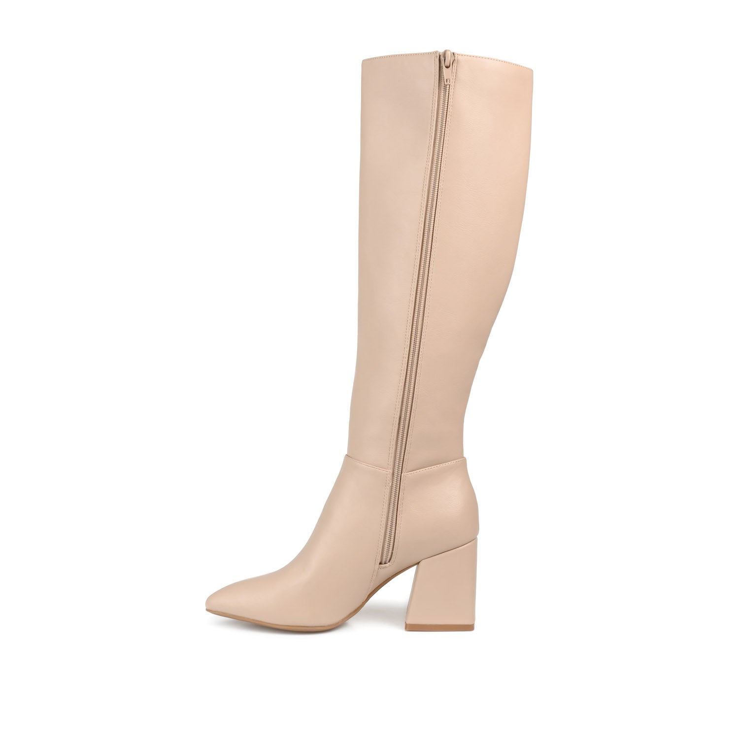 Journee Collection LANDREE KNEE-HIGH BOOTS IN FAUX LEATHER Bone