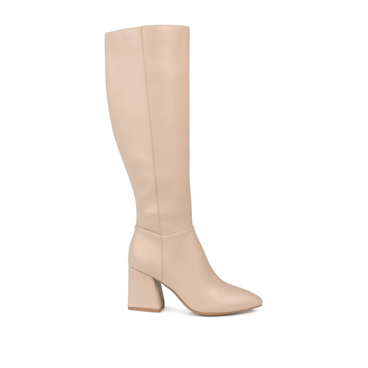 journee collection LANDREE KNEE-HIGH BOOTS IN FAUX LEATHER Bone