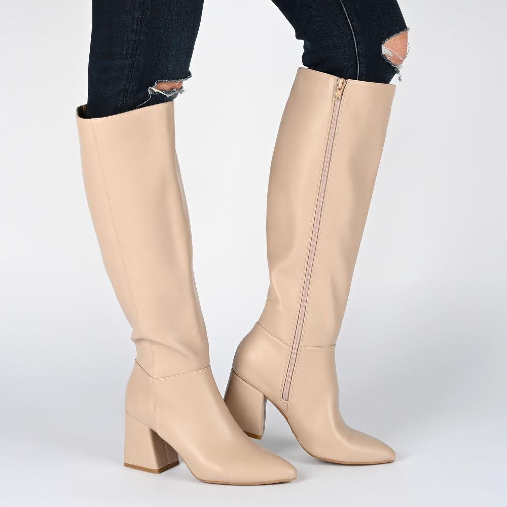 Journee Collection LANDREE KNEE-HIGH BOOTS IN WIDE CALF Bone