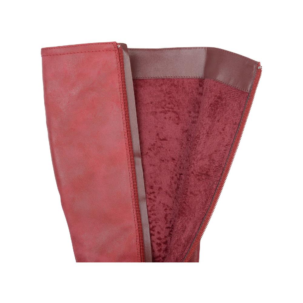 Journee Collection LANGLY KNEE-HIGH BOOTS IN VEGAN LEATHER Red