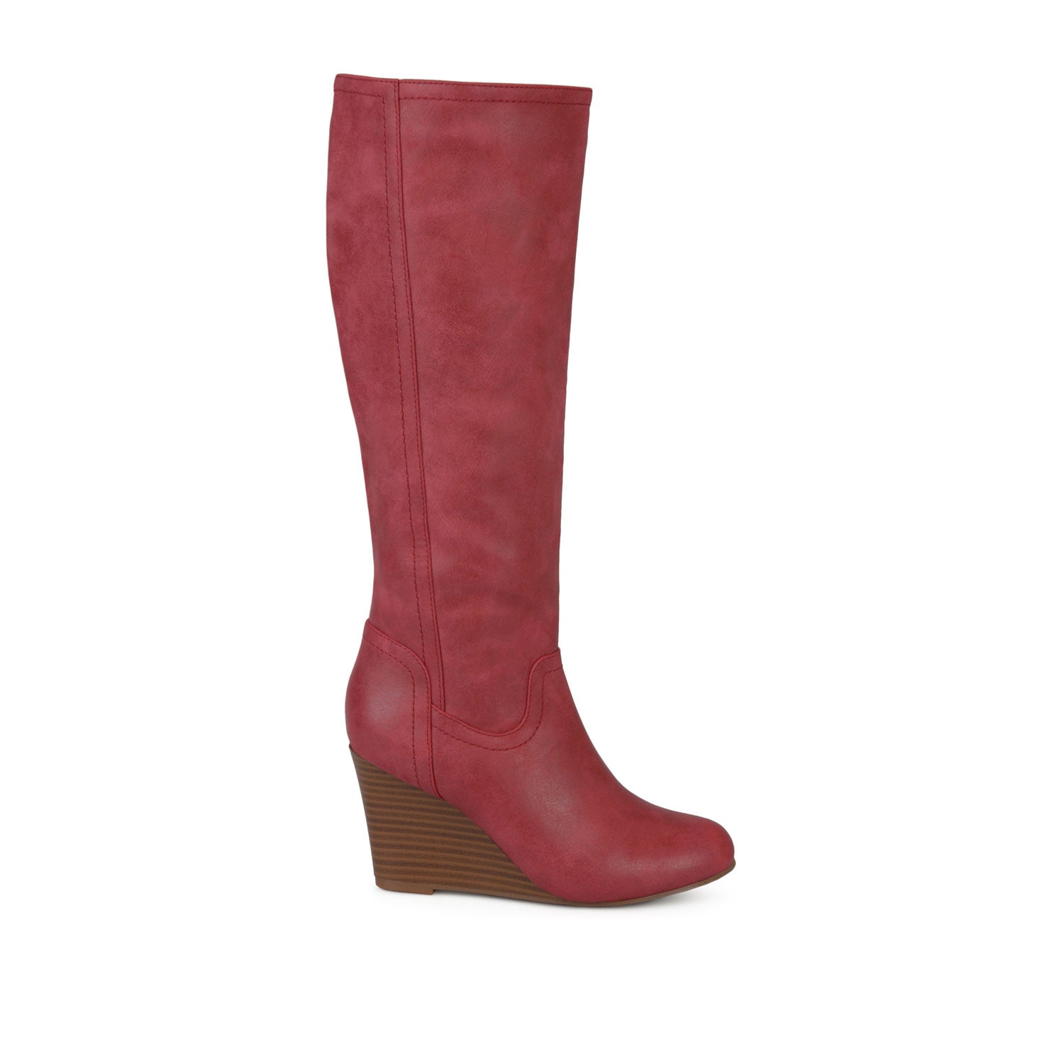 journee collection LANGLY KNEE-HIGH BOOTS IN VEGAN LEATHER Red