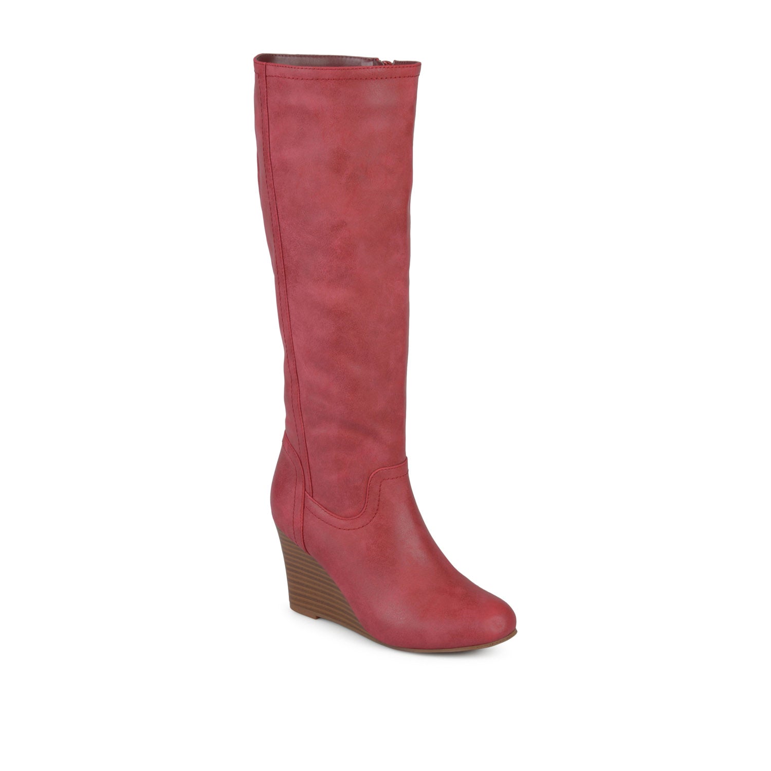 Journee Collection LANGLY KNEE-HIGH BOOTS IN WIDE CALF Red