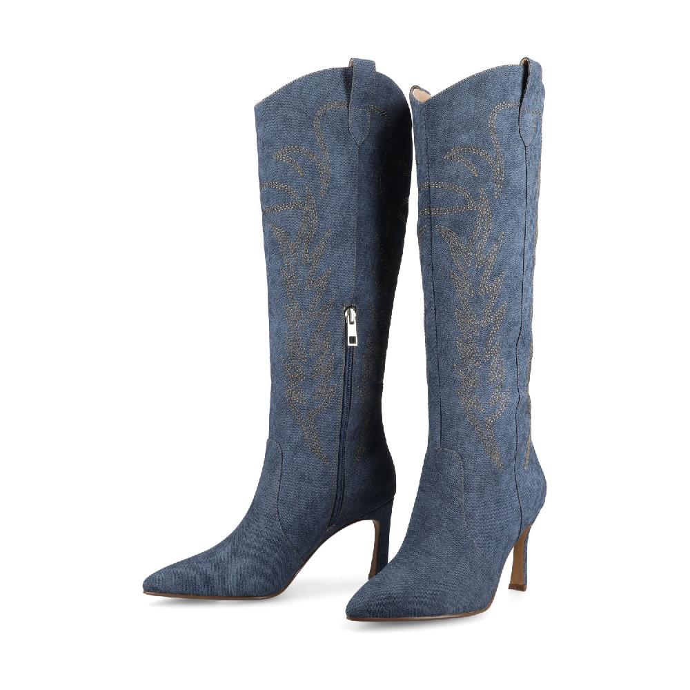 Journee Collection LARAMIE KNEE HIGH WESTERN BOOTS Charcoal