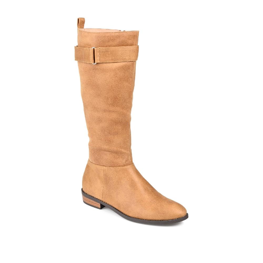 Journee Collection LELANNI KNEE-HIGH BOOTS IN WIDE CALF Tan PU