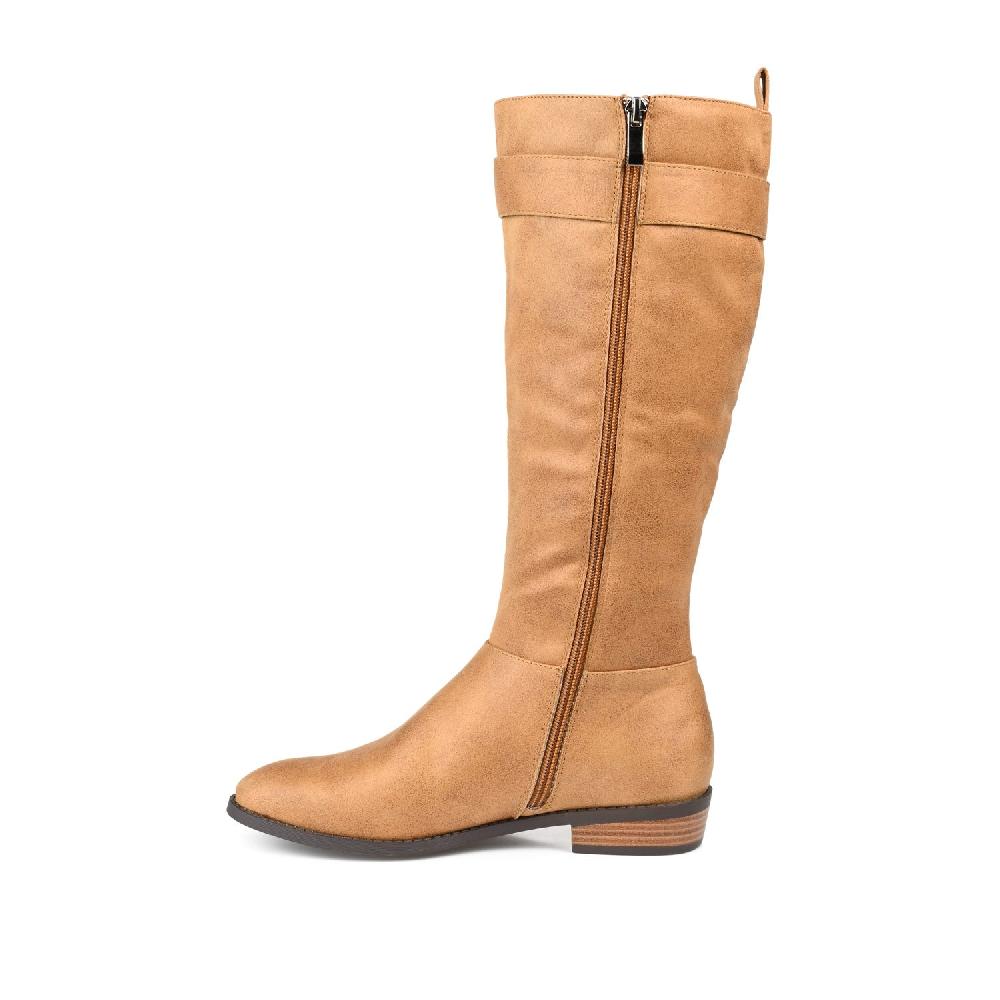 Journee Collection LELANNI KNEE-HIGH BOOTS IN WIDE CALF Tan PU