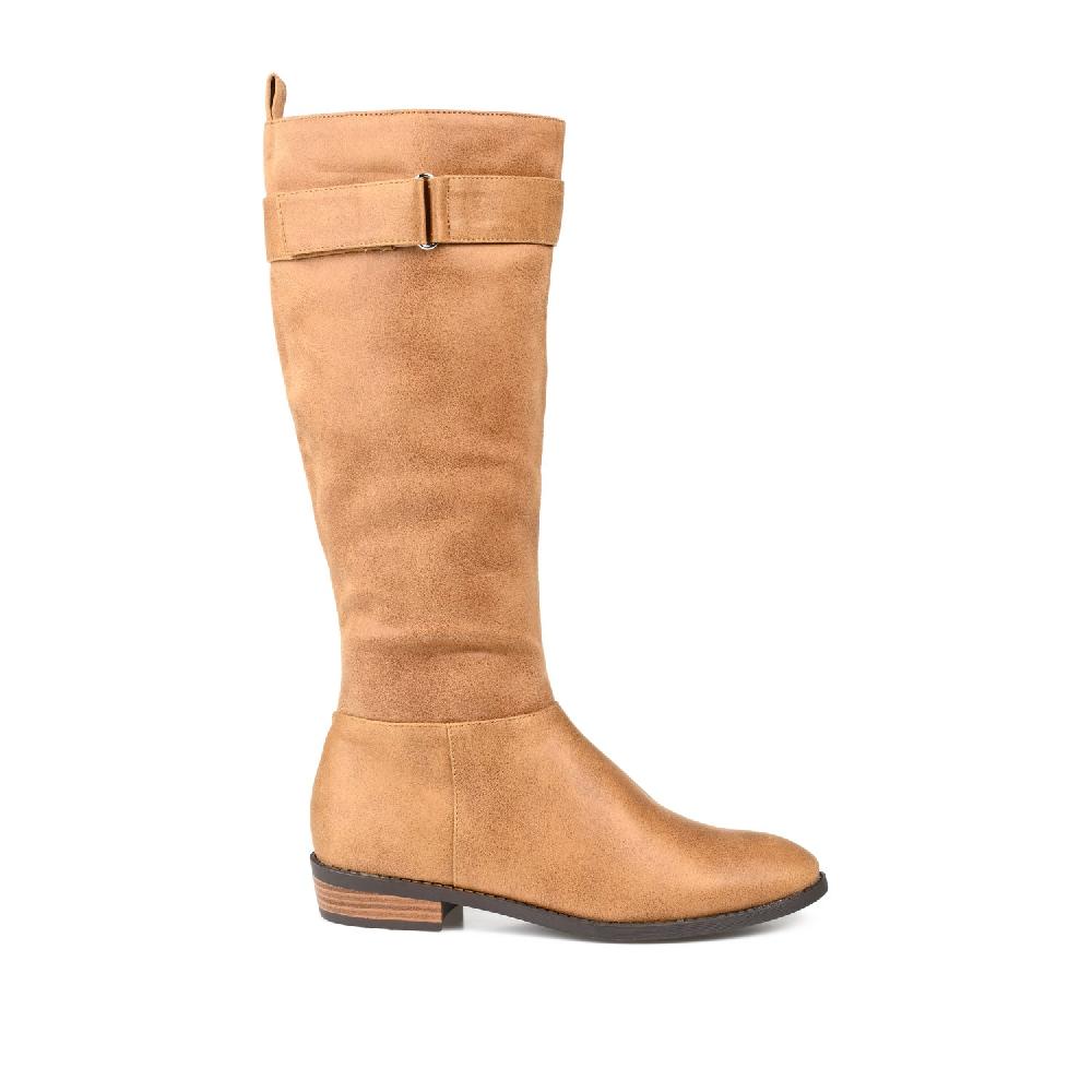 journee collection LELANNI KNEE-HIGH BOOTS IN WIDE CALF Tan PU
