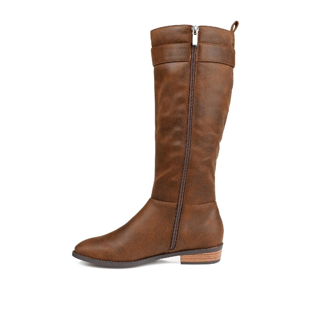 Journee Collection LELANNI KNEE-HIGH BOOTS IN X-WIDE CALF Tan PU