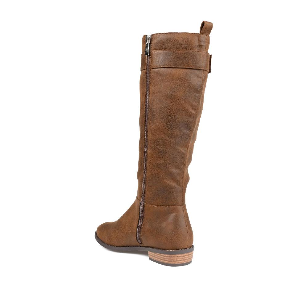 Journee Collection LELANNI KNEE-HIGH BOOTS IN X-WIDE CALF Tan PU