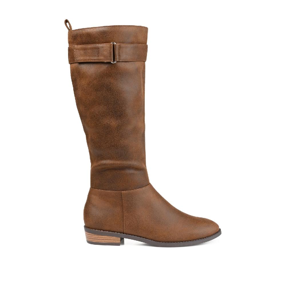 journee collection LELANNI KNEE-HIGH BOOTS IN X-WIDE CALF Tan PU