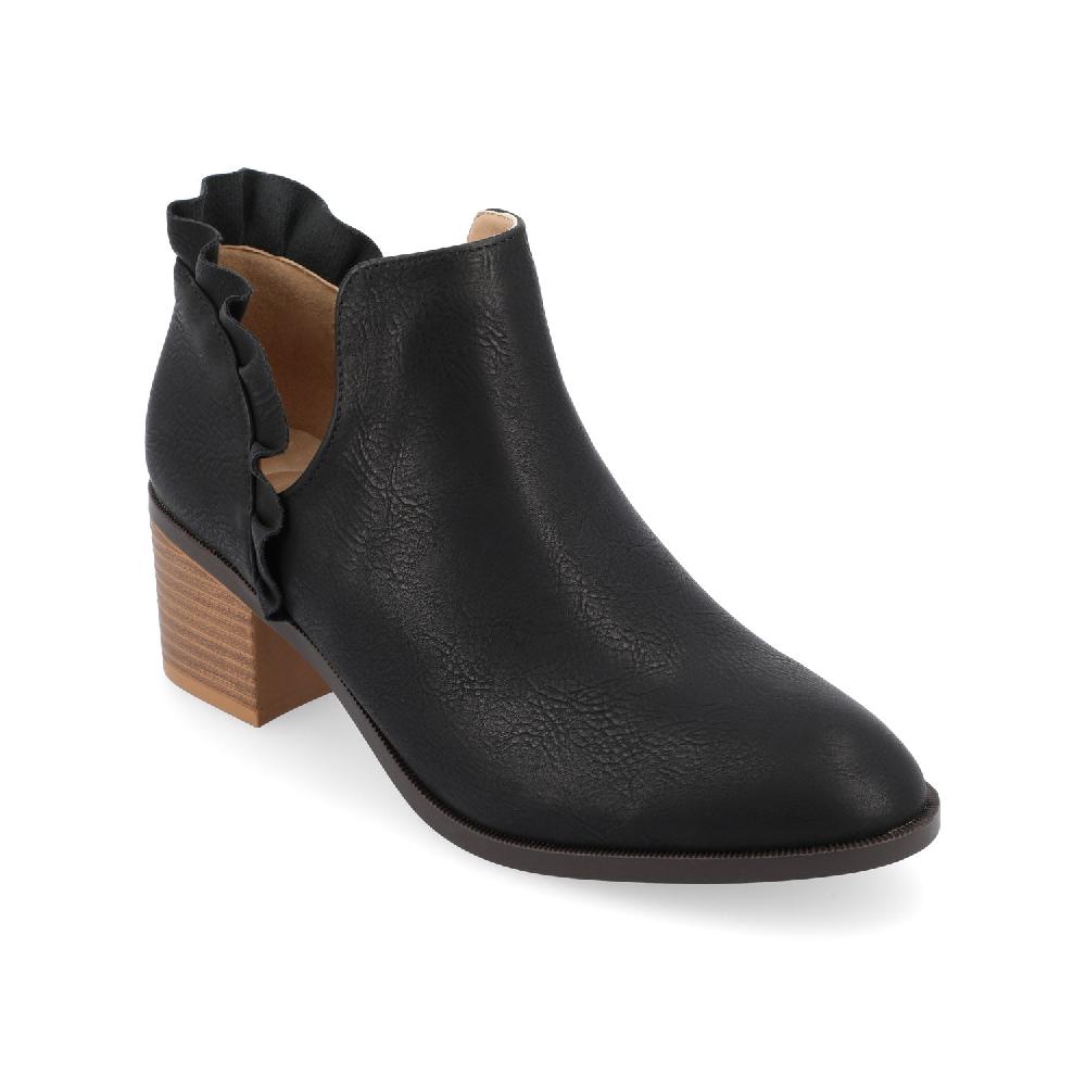 Journee Collection LENNIE BLOCK HEELED BOOTIES IN FAUX LEATHER Rose