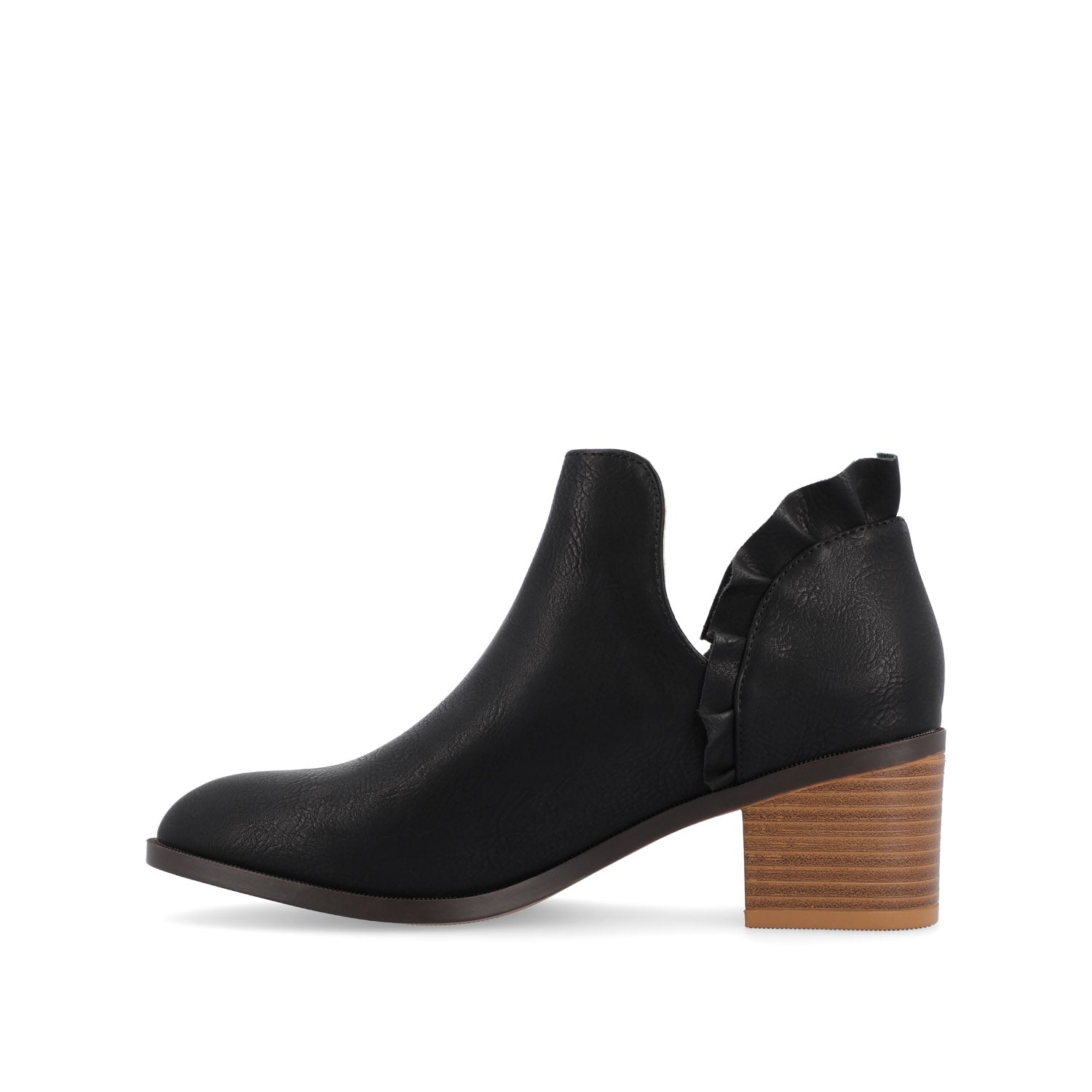 Journee Collection LENNIE BLOCK HEELED BOOTIES IN FAUX LEATHER Rose