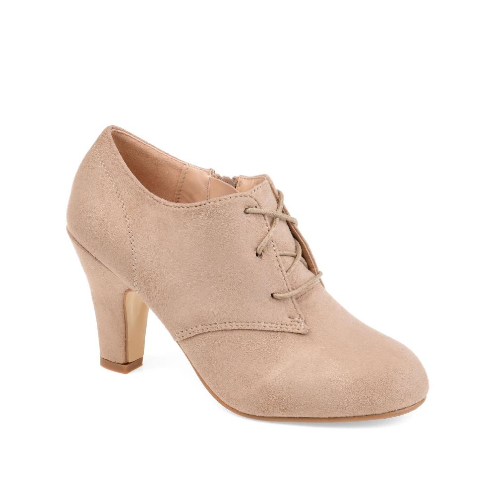 Journee Collection LEONA LACE-UP BOOTIES IN FAUX SUEDE Black