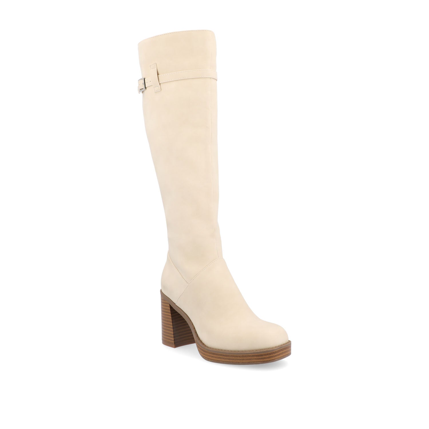 Journee Collection LETICE KNEE HIGH BOOTS IN WIDE CALF Cream