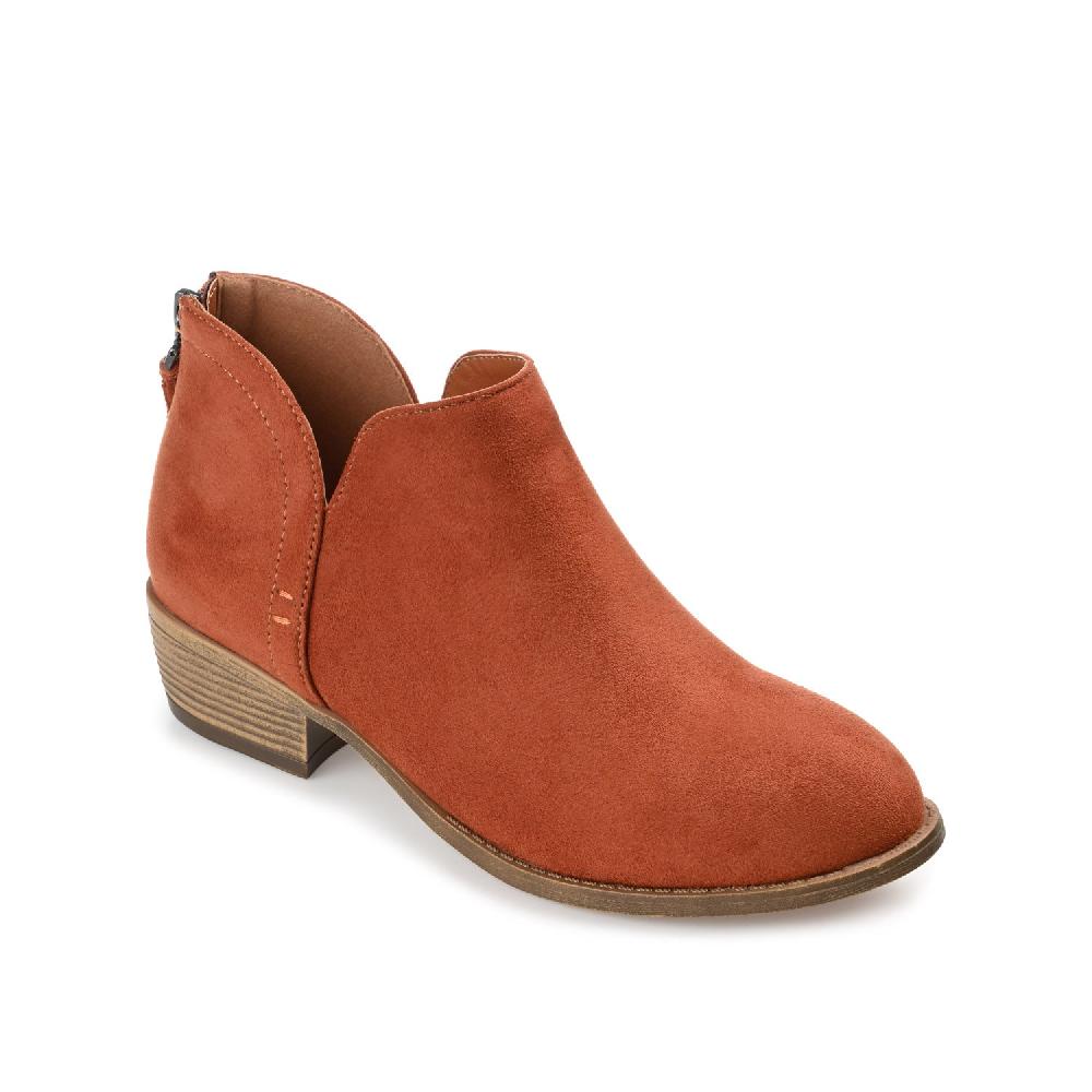 Journee Collection LIVVY FAUX SUEDE ZIP-UP BOOTIES IN WIDE Taupe