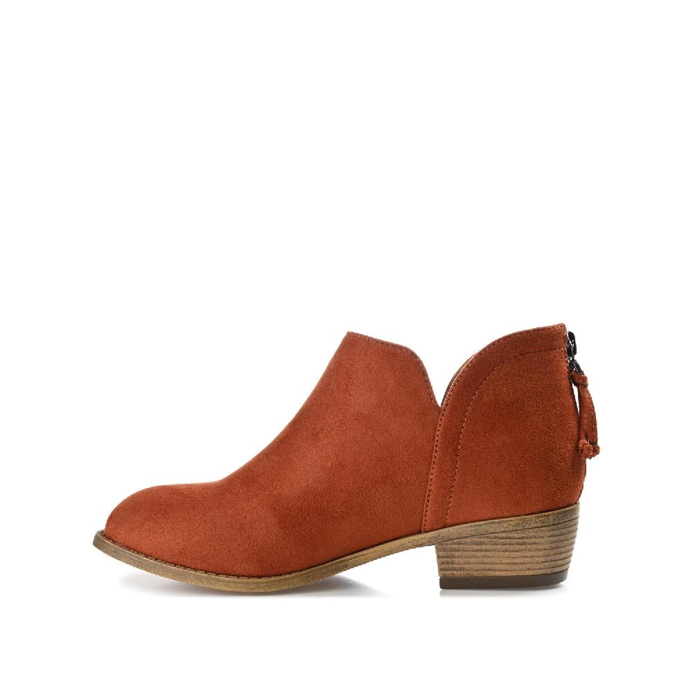 Journee Collection LIVVY FAUX SUEDE ZIP-UP BOOTIES IN WIDE Taupe