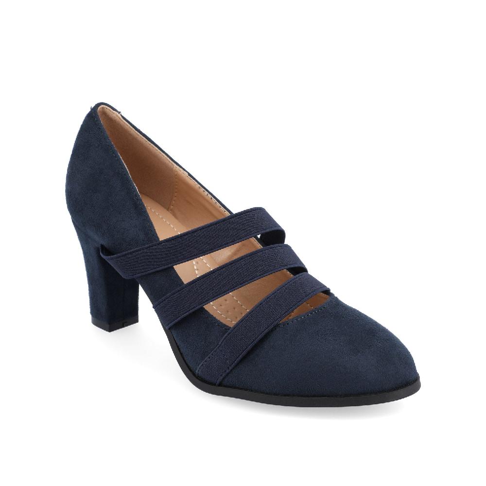 Journee Collection LOREN MARY JANE PUMP HEELS IN NARROW Navy Nubuck